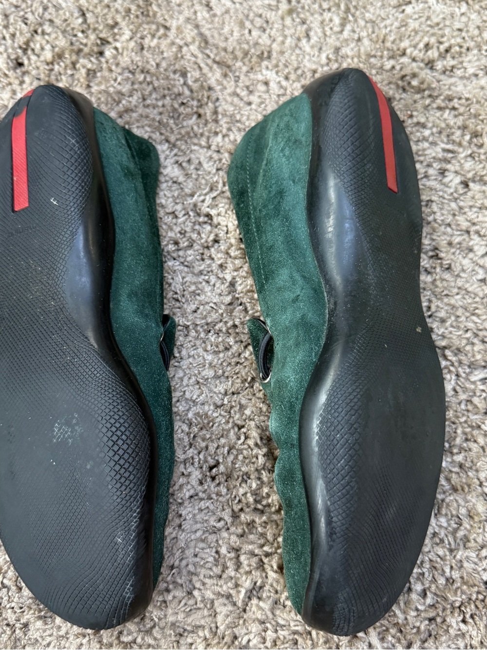 Vintage Prada Green Suede Toggle Loafers Flats IT 38 US 8 - Picture 3 of 7